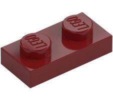 LEGO Dunkelrote Plate 1x2 (3023)