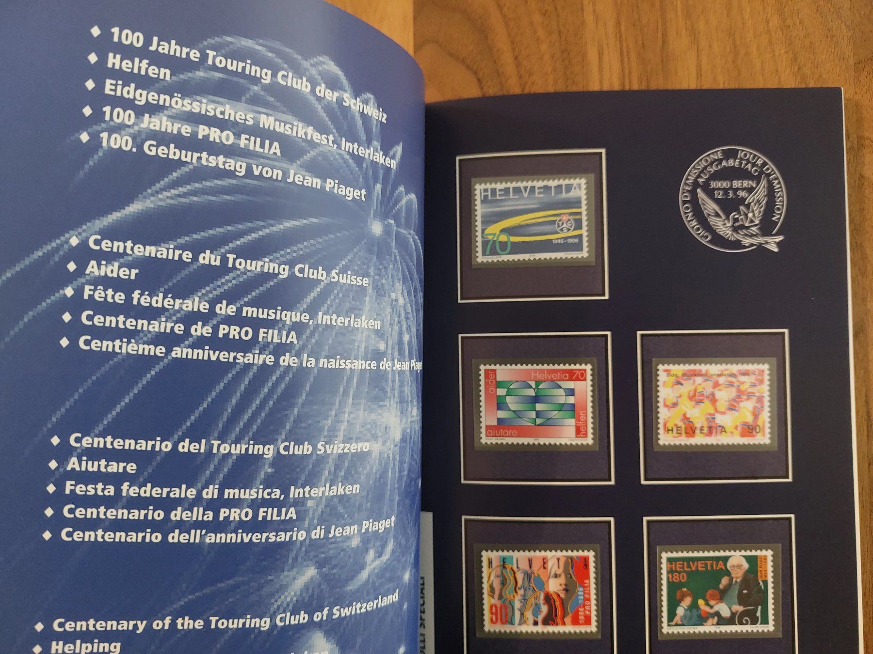 Alle Briefmarken: Briefmarken - PTT Jahrbuch 1996 Postfrisch – Gebraucht aus Rheinfelden von FilmAuktion 2