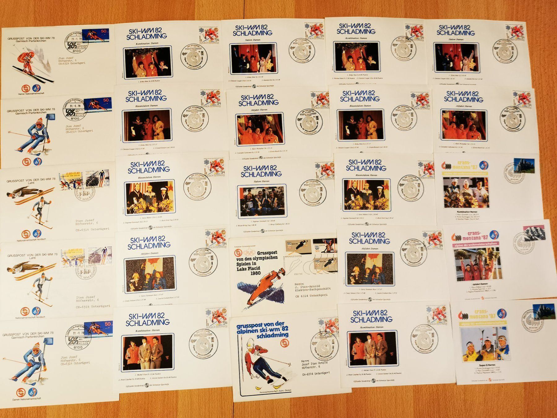 Tutti i francobolli: 42 CH-Wintersportbriefe – Usato da Buttikon venduto da billigJackob