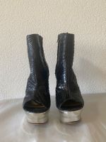 Bottines cuir ital. talons 13 cm peep toe T38