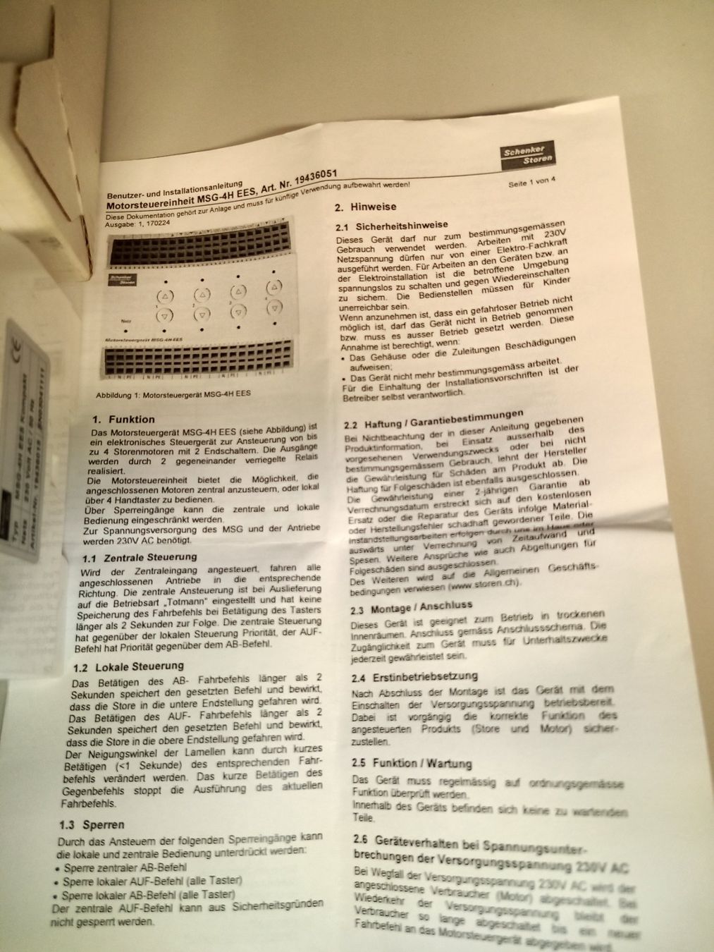Markisen: Motorsteuergerät / Steuergerät Storenmotor – Neu und originalverpackt aus Oberegg von A-Z.Handel.Loehrer 6