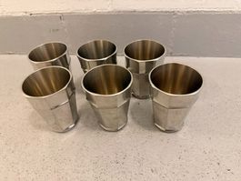 6 Zinnbecher SIGG Frauenfeld Set gebraucht guter Zustand