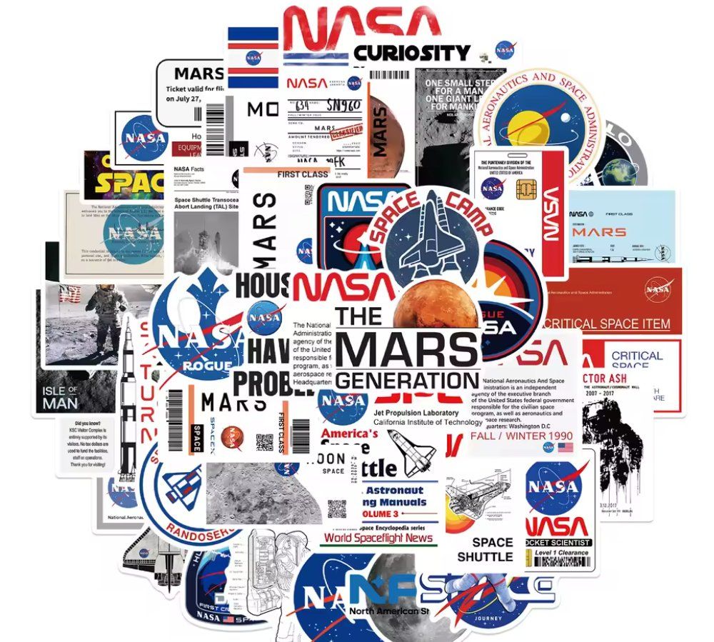 Sticker: 50 Sticker NASA – Nuovo e nell'imballaggio originale da Dintikon venduto da Vexi