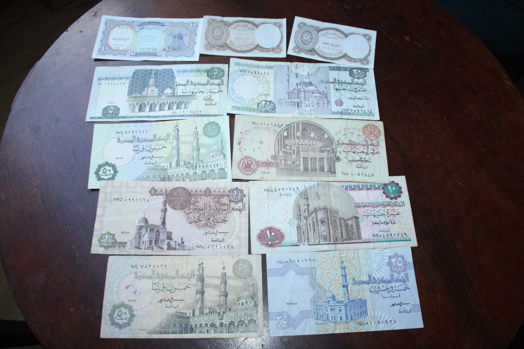 Banconote: Egypte 11  billets différents – Usato da Cormondrèche venduto da Hermes.monnaies