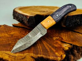 Geprüft! 1A Knife Faltenstahl DAMASCUS Damast Jagd Messer