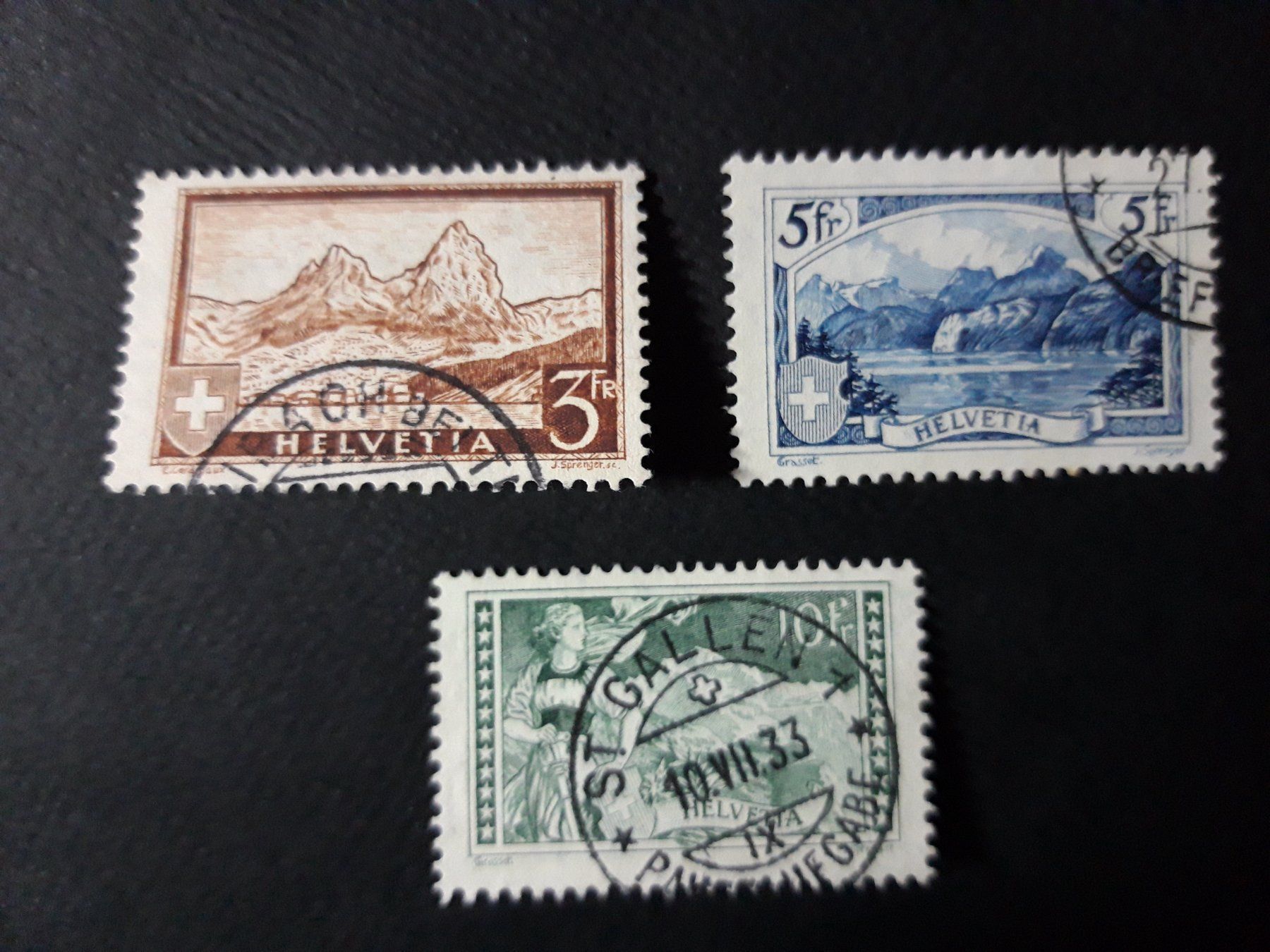 Alle Briefmarken: Gebirgslandschaften 1928/31 – Gebraucht aus Wattenwil von paku48
