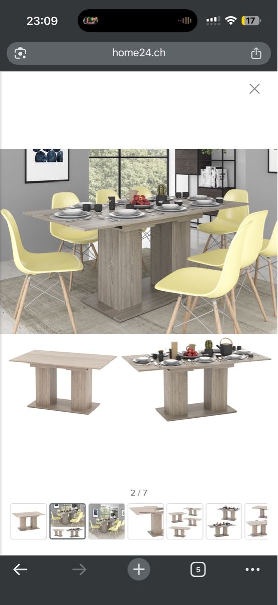 Pfister Set di tavolo e panche: Moderner Esstisch in Holzoptik mit 6 Stühle! – Usato da Spreitenbach venduto da Senamkhan 6