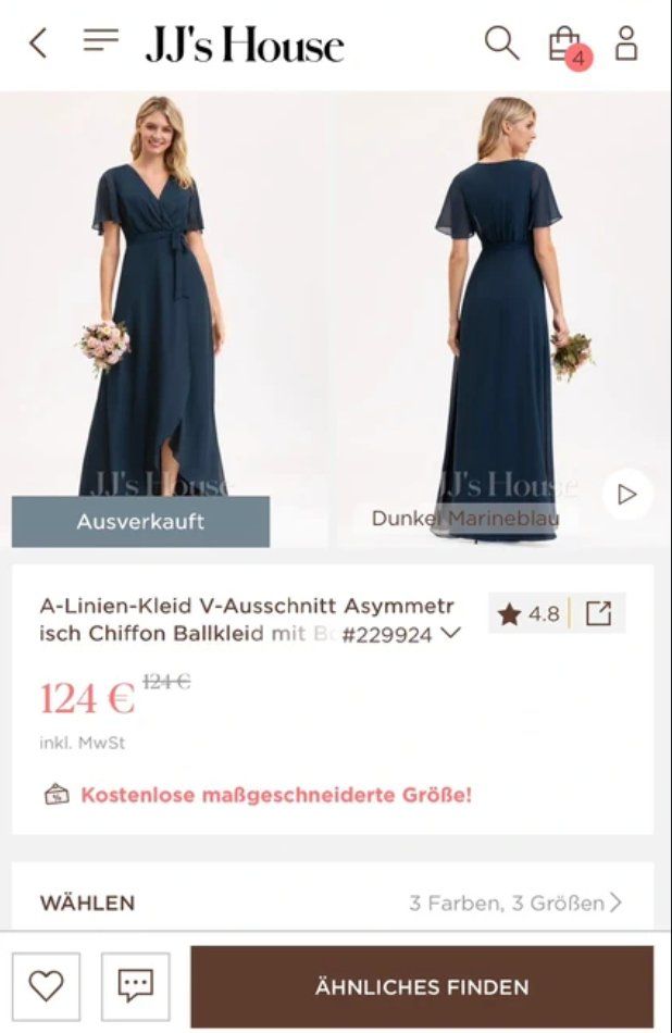 JJ’s House Vestiti: Marineblaues Chiffonkleid – Usato da Winterthur venduto da jul_v9wx 2