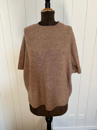 Oversize Kurzarm Strickpullover camel braun - ca. Grösse XL
