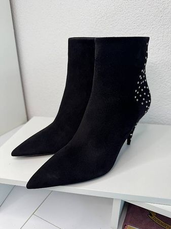 Saint Laurent Kiki High Heels Stiefeletten Schwarz Gr. 37
