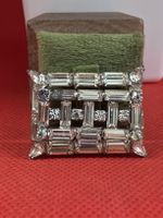 Brosche mit Strasssteinen eckiges Design guter Zustand