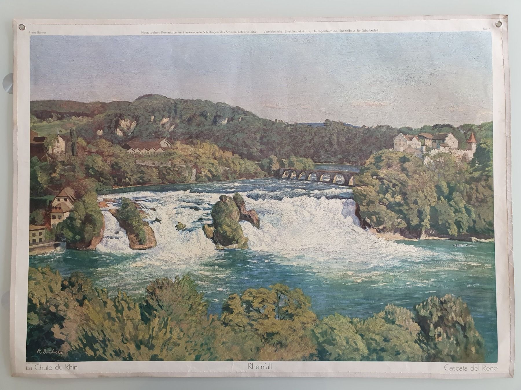 Posters & Illustrations: Schulwandbild Nr. 61 Rheinfall – D'occasion à Fribourg par YannDuc