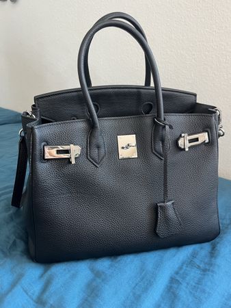 Birkin Kopie echtleder schwarz black palladium hardware