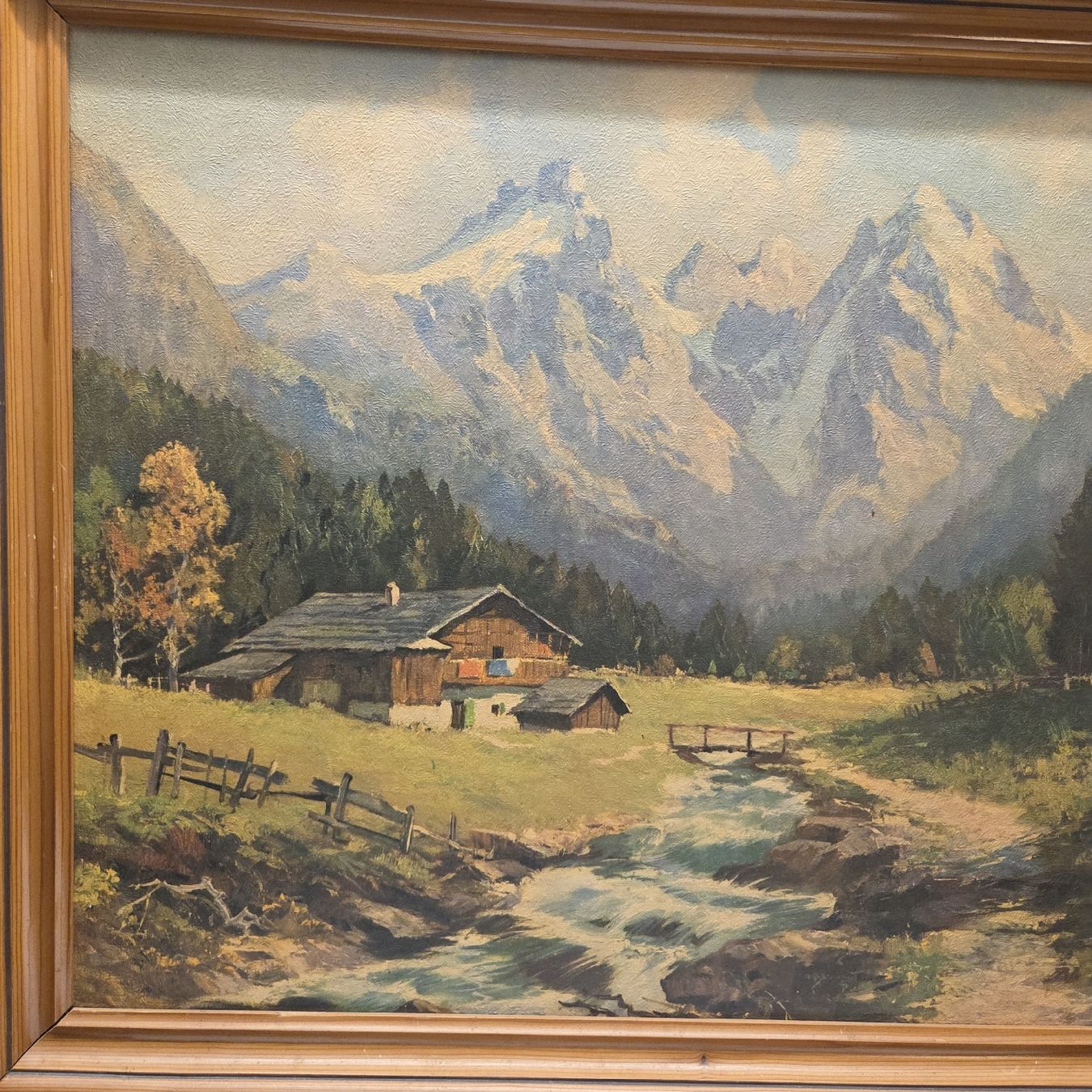 Gemälde: Gemälde - Berglandschaft mit Hütte, Signiert.. – Gebraucht aus Stans von Ducati16 1