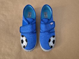 Hausschuhe Superfit Grösse 33 blau Fussball, neu