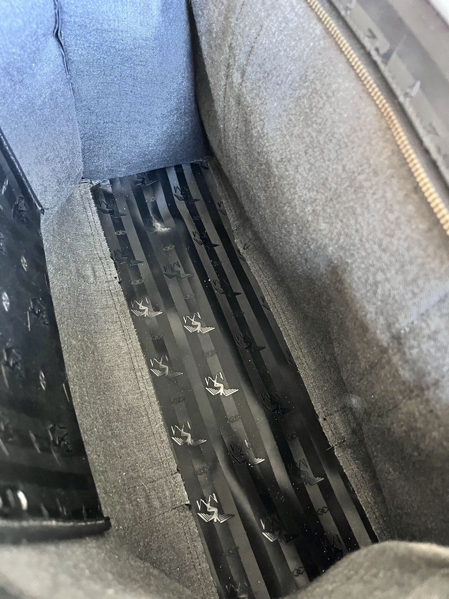 Maison Mollerus Borse da donna: Maison Mollerus Handtasche schwarz gestreift mit Logo  – Usato da Lausanne venduto da Danash 5