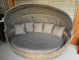 Rattan Lounge Sonneninsel Daybed mit Verdeck