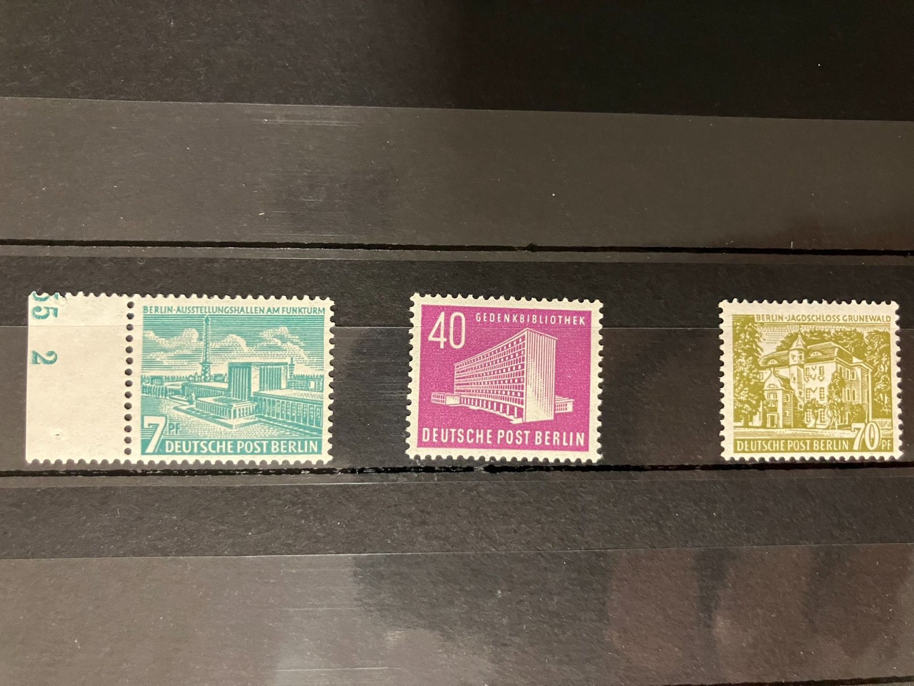 Alle Briefmarken: Berlin 1954, Mi 121-23 **, KP 130.-- – Gebraucht aus Würenlos von Eulenpostuhu