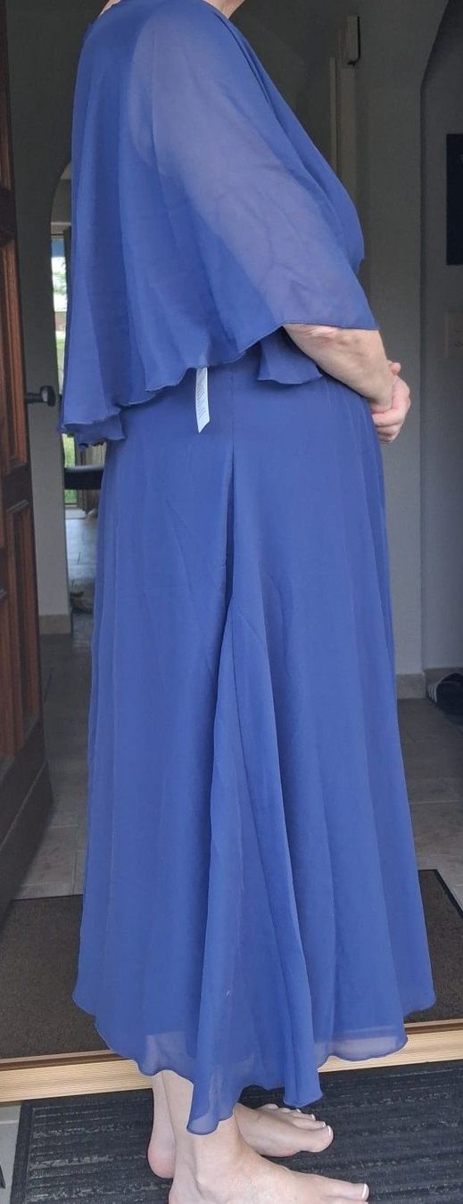 Vestiti: Chiffonkleid, Cocktailkleid mitternachtsblau Grösse 44 – Nuovo (secondo la descrizione) da Winterthur venduto da mar_jwg7 3