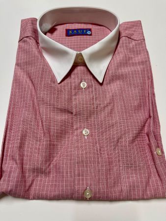 KAUF® MICHAEL KAUF LINE Hemd 42 Weisskragen rosa kariert NEU