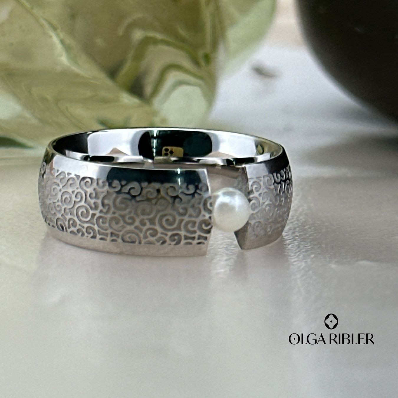 Olga Ribler Anelli: Edelstahl Perlen Ring Grösse 60 – Nuovo (secondo la descrizione) da Luzern venduto da Schmuckoutlet 2