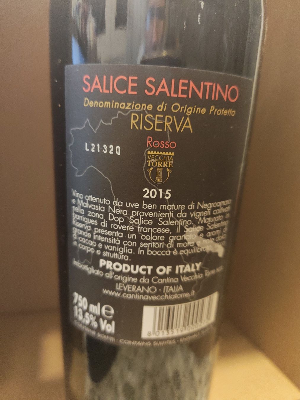 Vino: 4 x Salice Salentino Riserva Vecchia Torre 2015 – Nuovo (secondo la descrizione) da Pfaffhausen venduto da Chiiscake 2