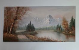 Wunderschönes Herbst Landschaft Ölgemälde