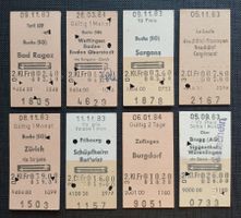 8 ältere EISENBAHN BILLETT Schüpfheim Corgémont 1983