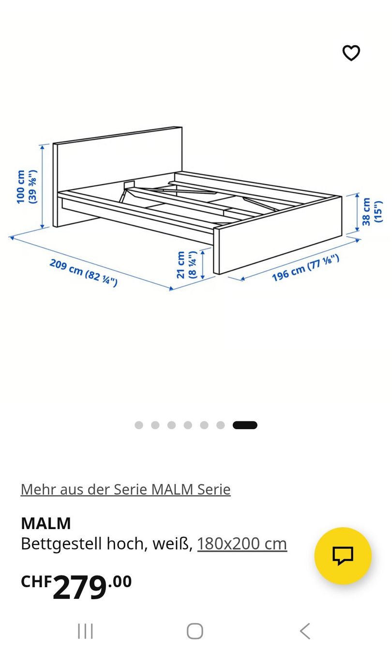 Ikea Betten: Malm Bett weiss hoch 180×200 – Neu (gemäss Beschreibung) aus Adligenswil von karinma 7