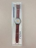 Swatch AUTOMATIK Rubin SAM100 1991 Neu OVP Lederarmband 37mm