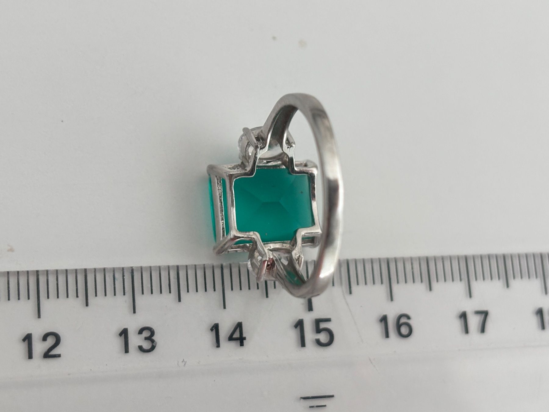 Anelli: Silber Ring 925 mit Smaragd grünen Stein – Usato da Stein AR venduto da EvaL056 7