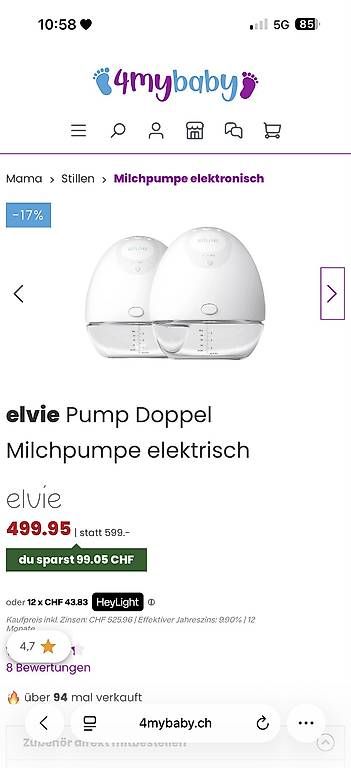 Elvie Accessori per l’allattamento: Elvie Doppel-Milchpumpe – Usato da Basel venduto da Nora2020