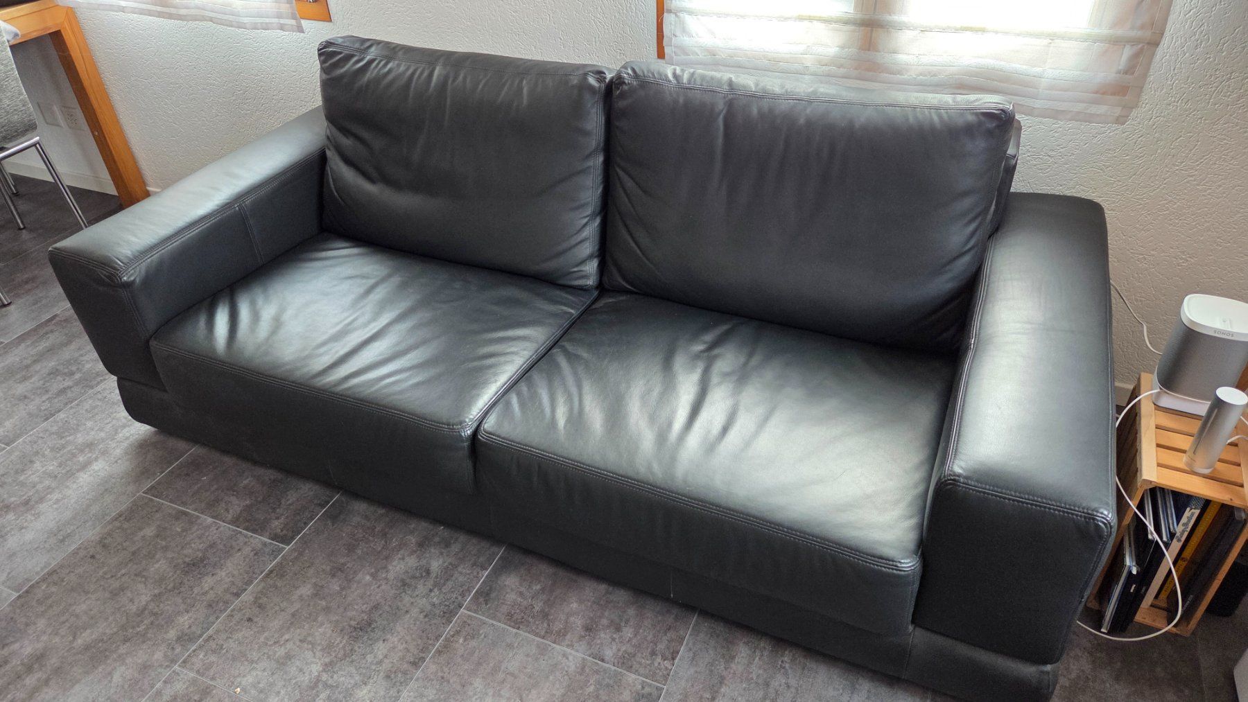 Sofas: Echtleder Sofa schwarz – D'occasion à Hettiswil par ChristofK01