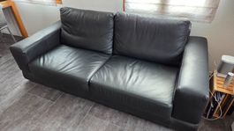 Sofa Leder schwarz