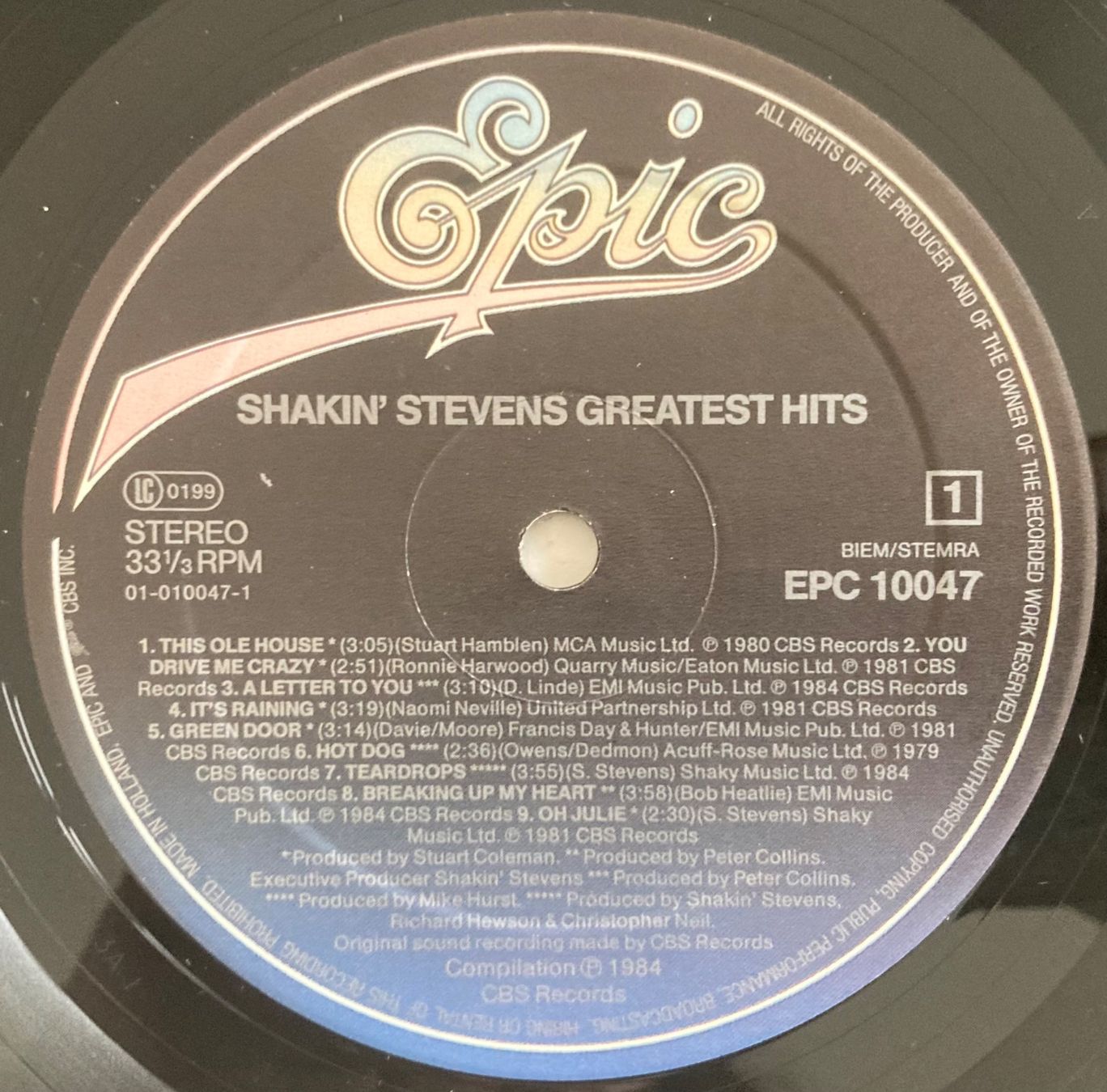 Dischi in vinile: SHAKIN' STEVENS - GREATEST HITS – Usato da Poliez-Pittet venduto da Newtown-Records 2