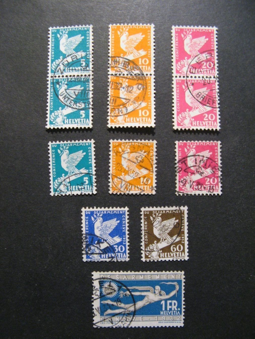 Alle Briefmarken: 1932 Abrüstungskonferenz gestempelt – Gebraucht aus Frauenfeld von Interessent1