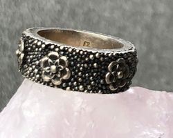 Ring Silber mit Blumenmuster