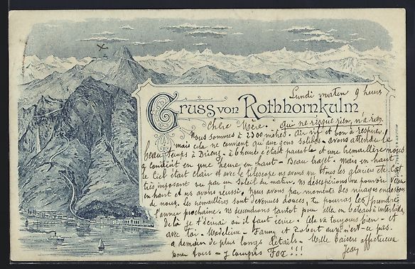 Ansichtskarten: Litho Brienz, Rothhornkulm, Blick zu den – Gebraucht aus Berlin von bartko-reher