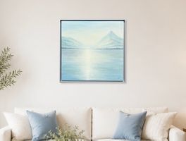Handgemaltes Originalbild – Ruhevolle Landschaft in Blau