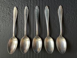 5 cuillères à soupe en métal argenté ✨ Élégant !