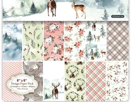 12 Blatt Design-Papier, Bastelpapier  happy holidays, Winter
