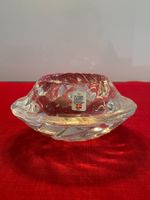 Schale/Kerzenhalter Glas farblos Linien Holmegaard Dänemark