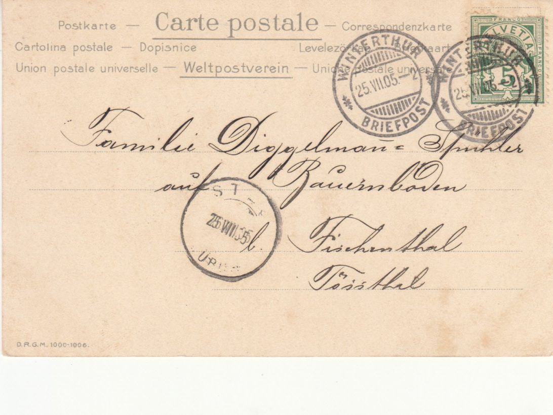 Cartoline postali: Winterthur 1905 – Usato da Bürglen TG venduto da StampGraf 1