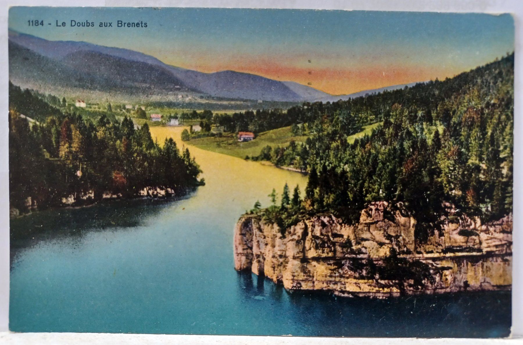 Cartoline postali: Le Doubs aux Brenets, 1926,  No 1184 – Usato da Aarau Rohr venduto da mgvw