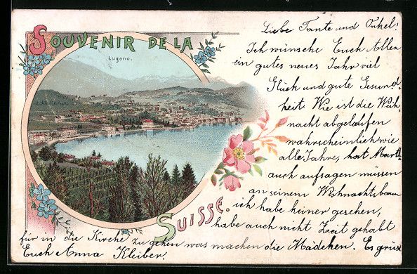 Cartoline postali: Litho Lugano, Panoramablick auf die Stad – Usato da Berlin venduto da bartko-reher
