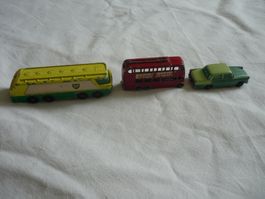 3x Spielzeugauto Lesney BP autotanker London Bus Austin A55