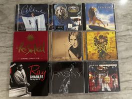 Lots de 9 CD : C. Dion, Madonna, Reine, Ray Charles