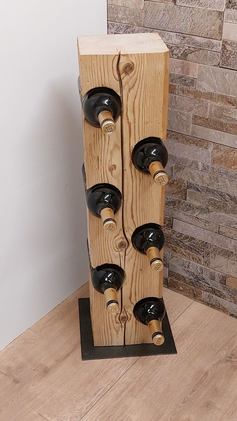 Portabottiglie: Weinständer aus einem schönen Altholzbalken – Nuovo e nell'imballaggio originale da Egnach venduto da Oldwoodstyle 7