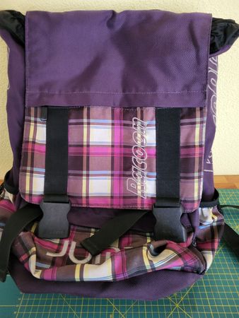 Schulrucksack/Laptoprucksack, lila-kariert von racoon