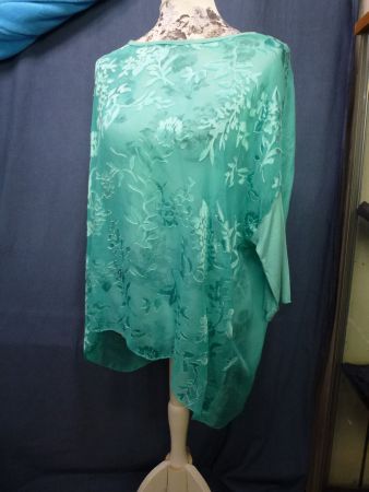 THE HACKBARTHS BLUSE REINE SEIDE HELLES GRÜN GR XL HAUCHDÜNN
